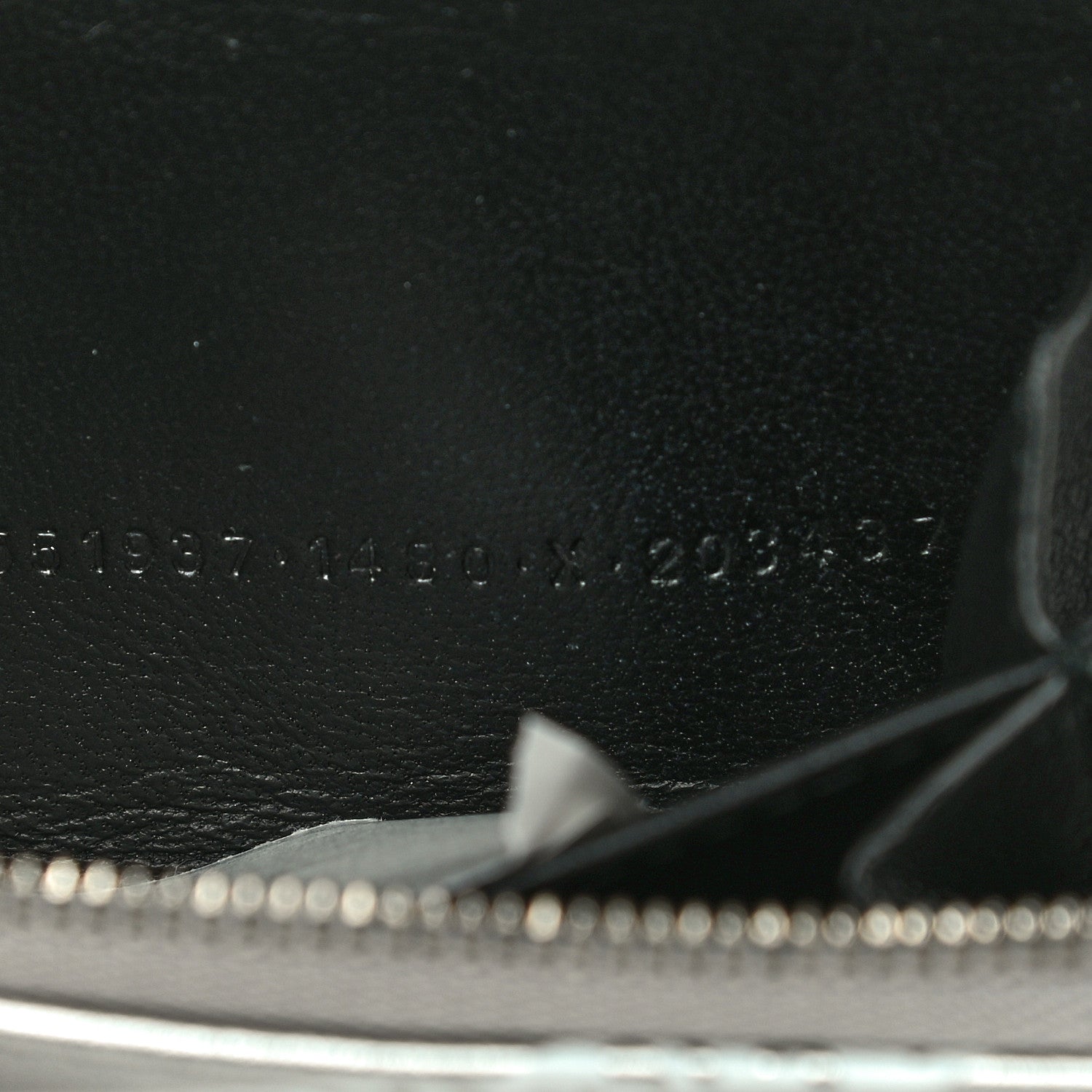 Balenciaga Metallic Calfskin Losange Monogram Everyday Zip Around Card Case Silver Black White 7 of 14