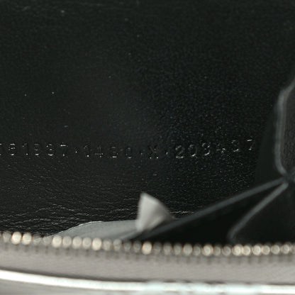 Balenciaga Metallic Calfskin Losange Monogram Everyday Zip Around Card Case Silver Black White 7 of 14