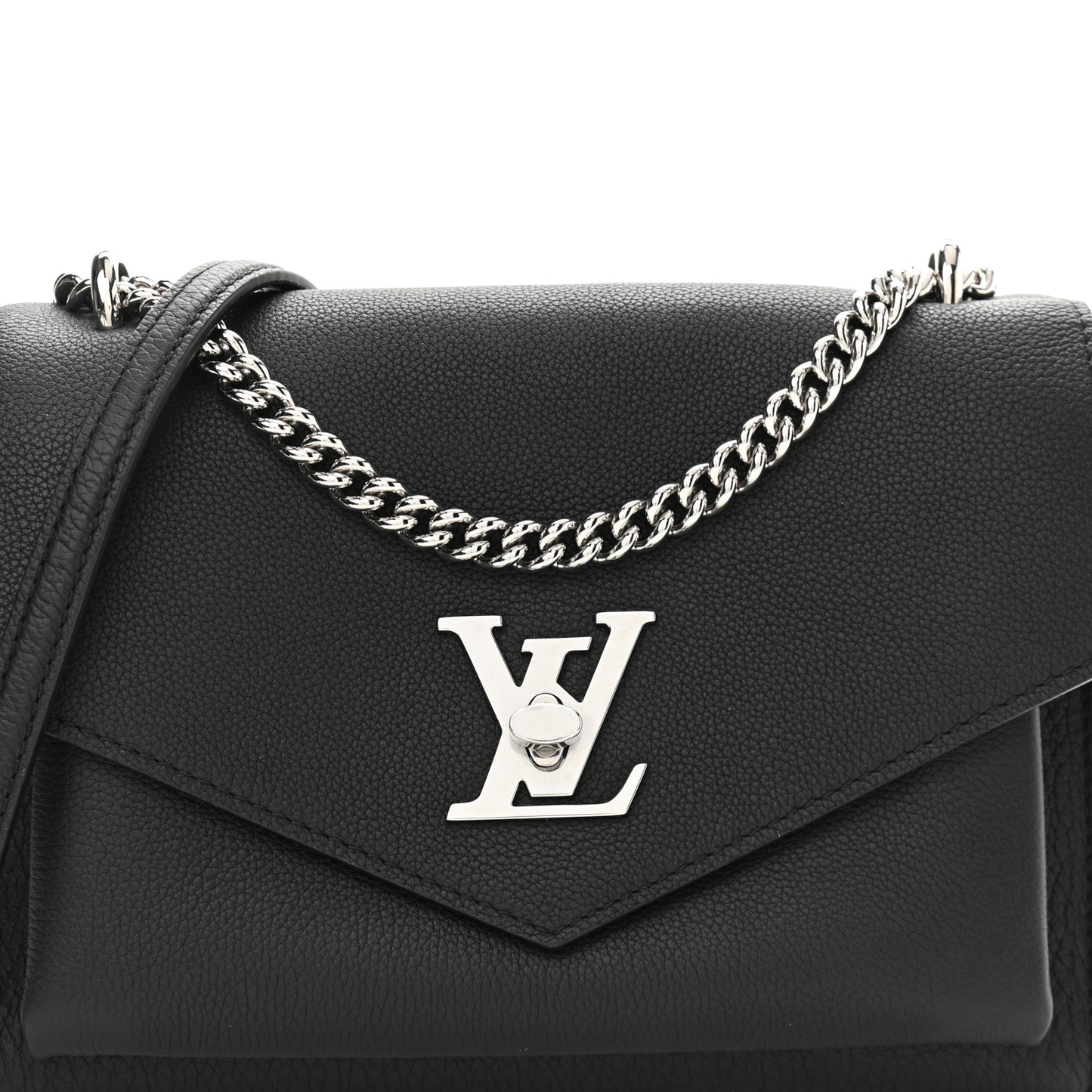 Soft Calfskin Mylockme Chain Bag BB Black