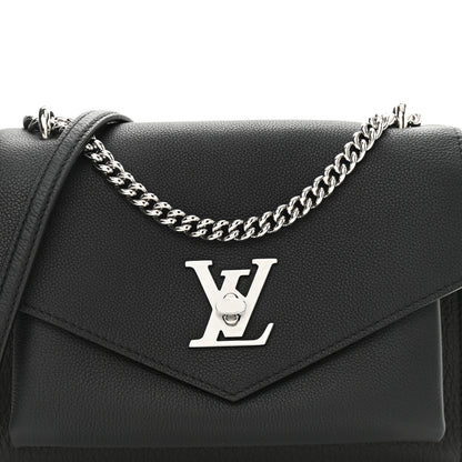Louis Vuitton Soft Calfskin Mylockme Chain Bag BB Black 7 of 12