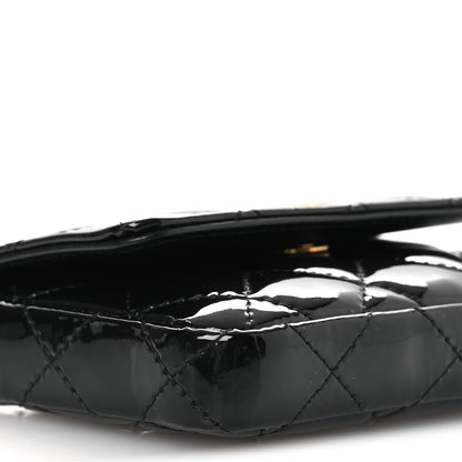 Chanel Patent Enamel Quilted Coco Hearts Clutch With Chain Black 10 of 14