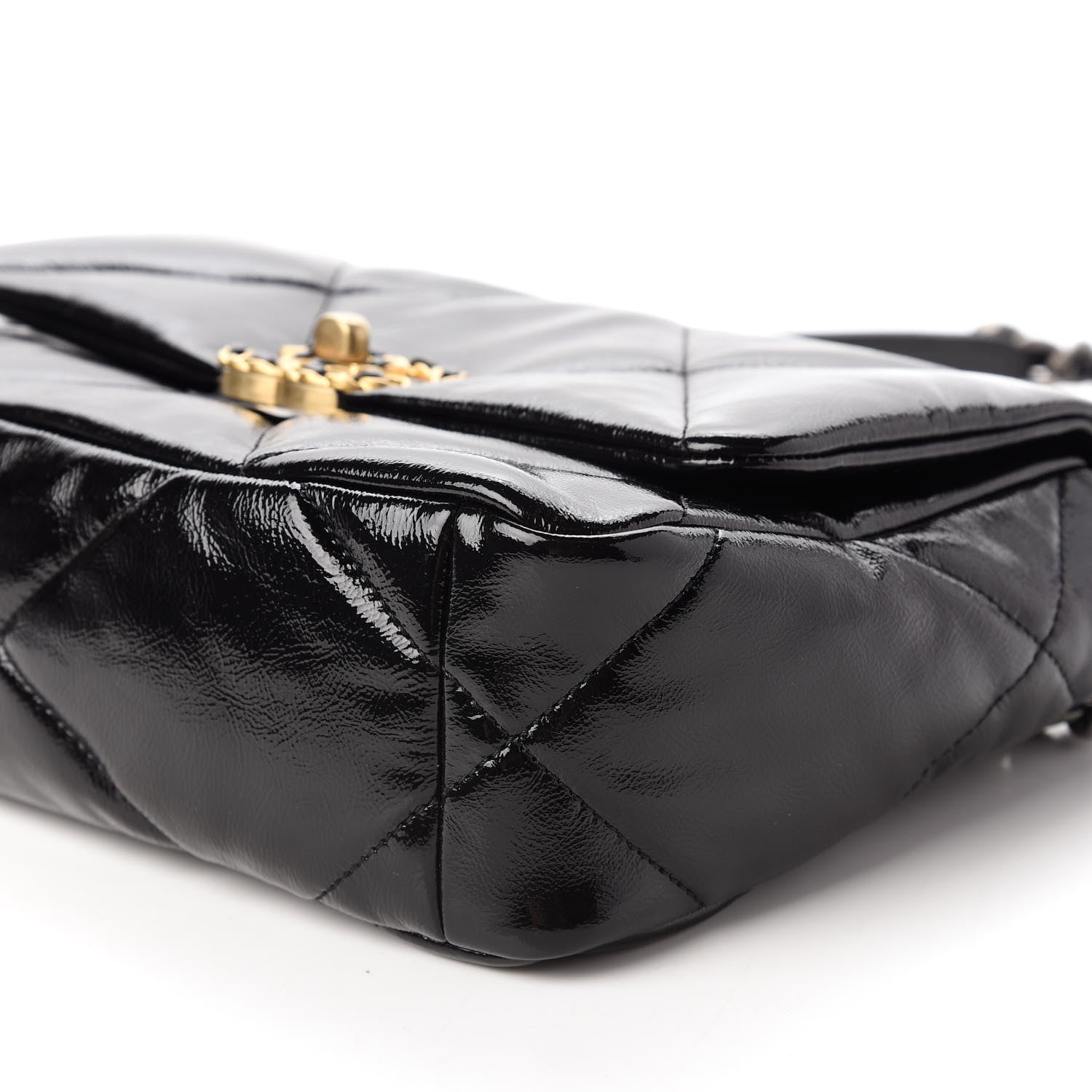 Chanel Shiny Crumpled Calfskin Quilted Medium Chanel 19 Flap Black 7 of 11