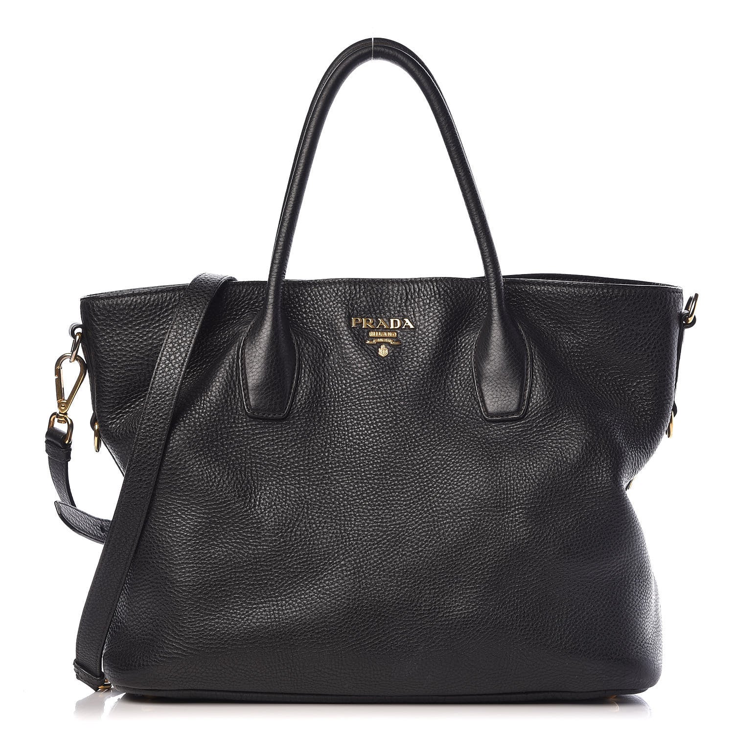 Prada Vitello Daino Tote Black 1 of 24