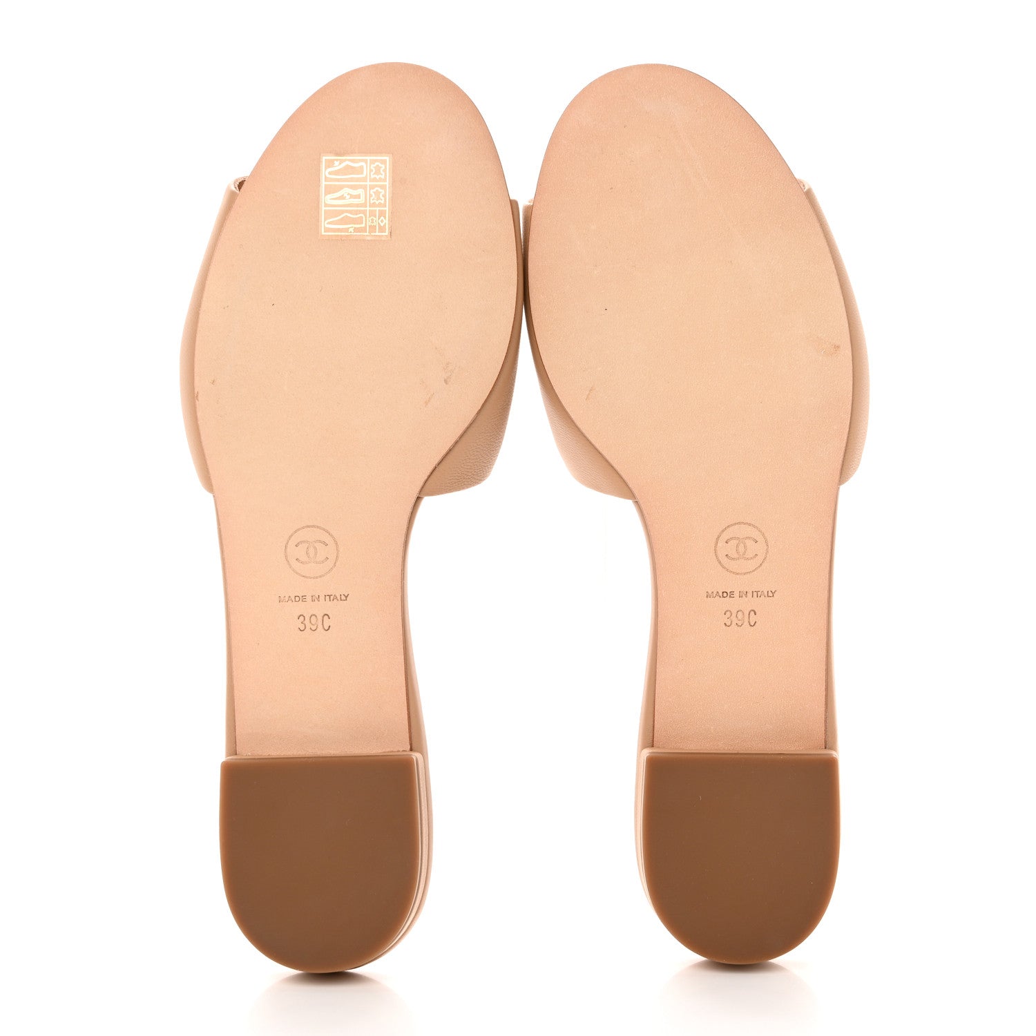 Chanel Lambskin Enamel CC Mules Sandals 39 Beige 5 of 11