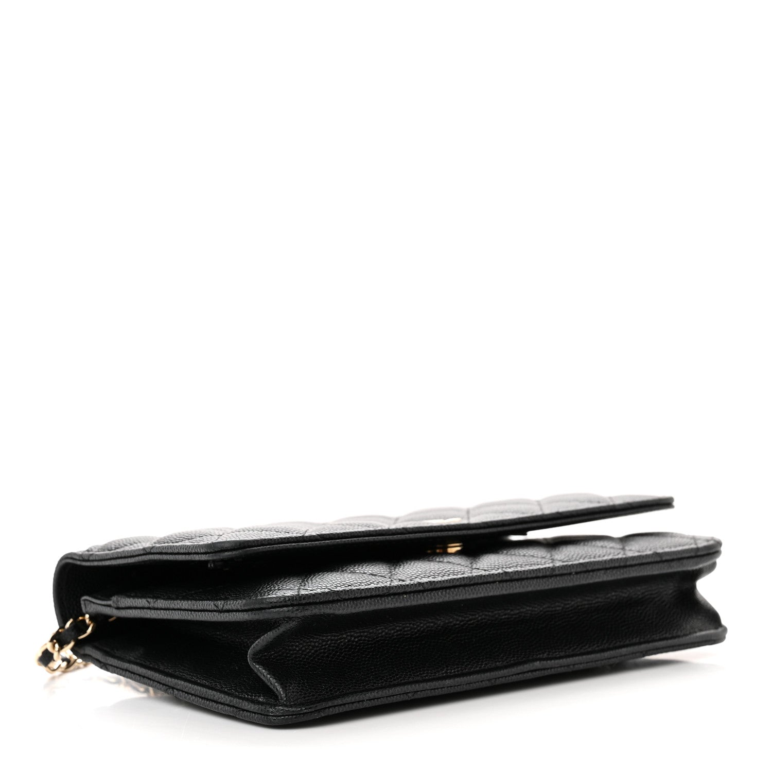 Chanel Caviar Quilted Wallet With Charms On Chain WOC Black 4 of 13