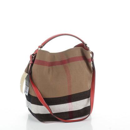 Burberry Canvas Mega Check Medium Susanna Hobo Cadmium Red 3 of 8
