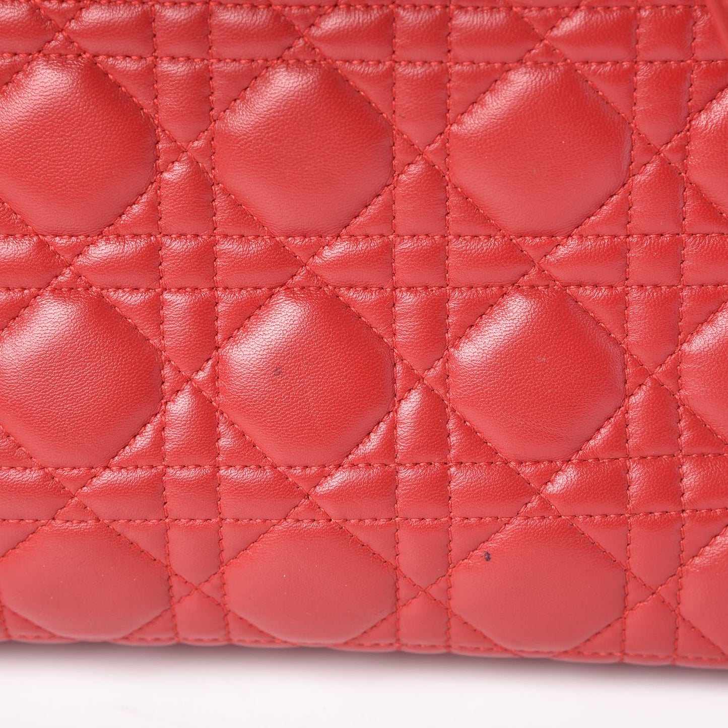 Lambskin Cannage Large Lady Dior Red