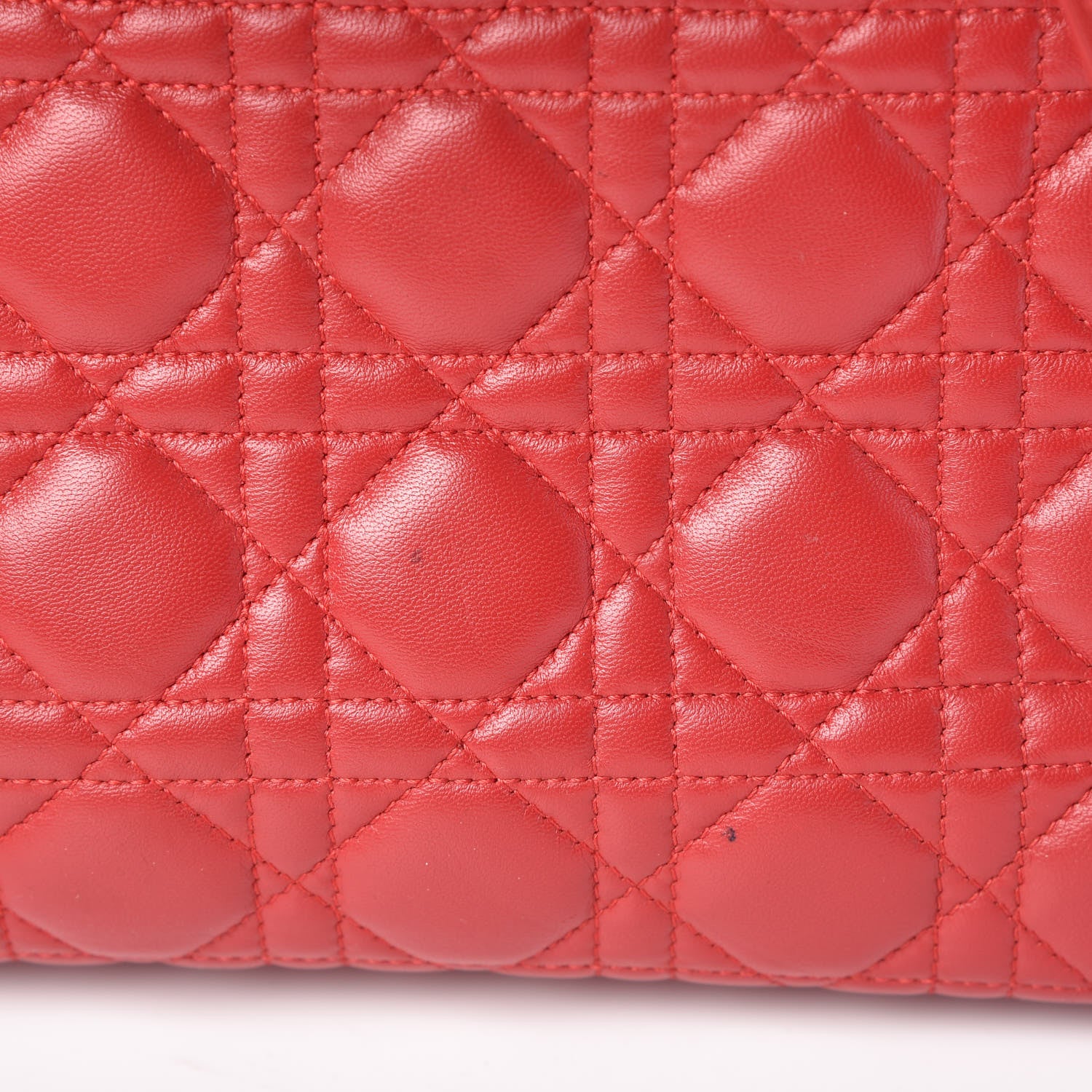 Christian Dior Lambskin Cannage Large Lady Dior Red 11 of 12