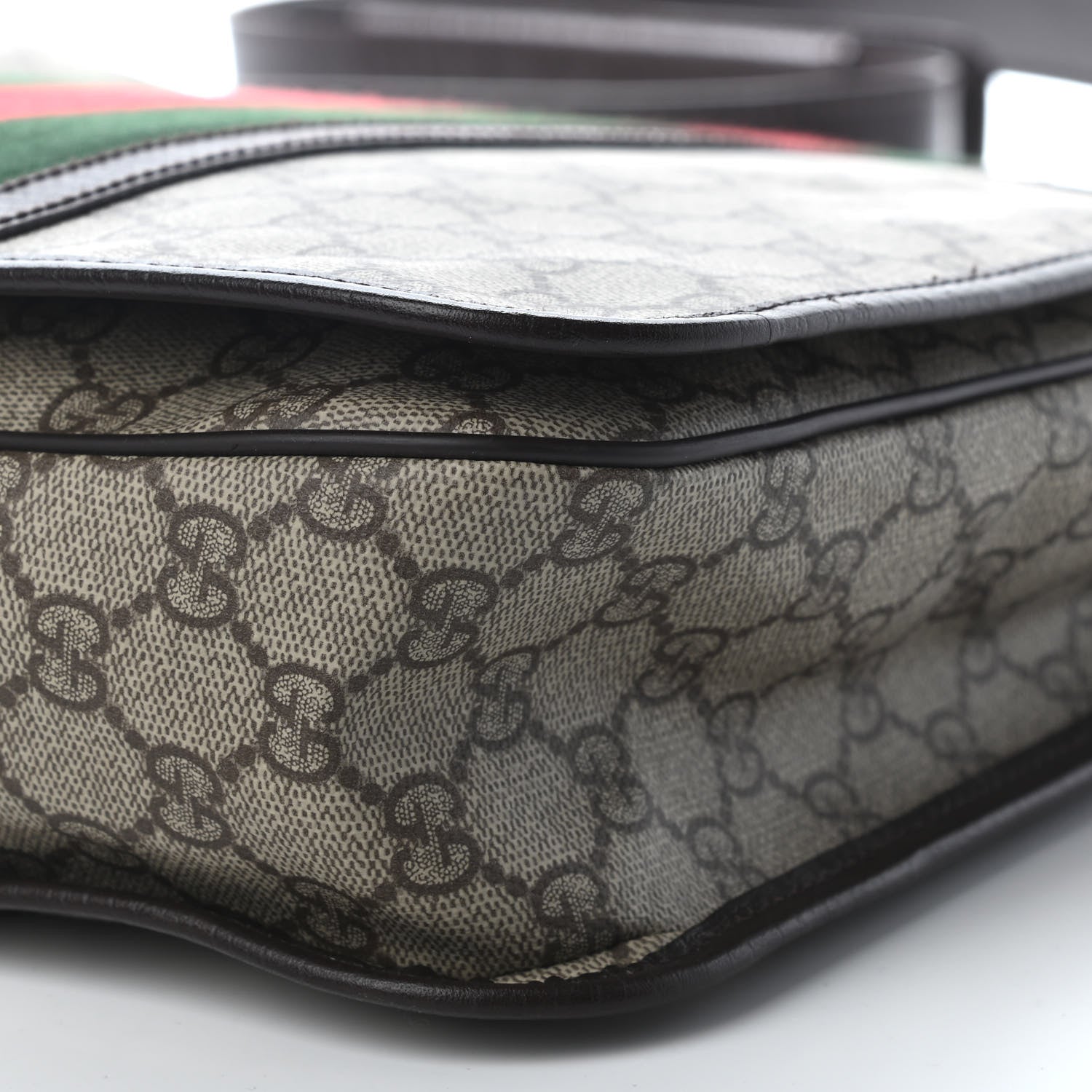 Gucci GG Plus Monogram Web Large Flap Messenger Bag Beige Dark Brown 9 of 13