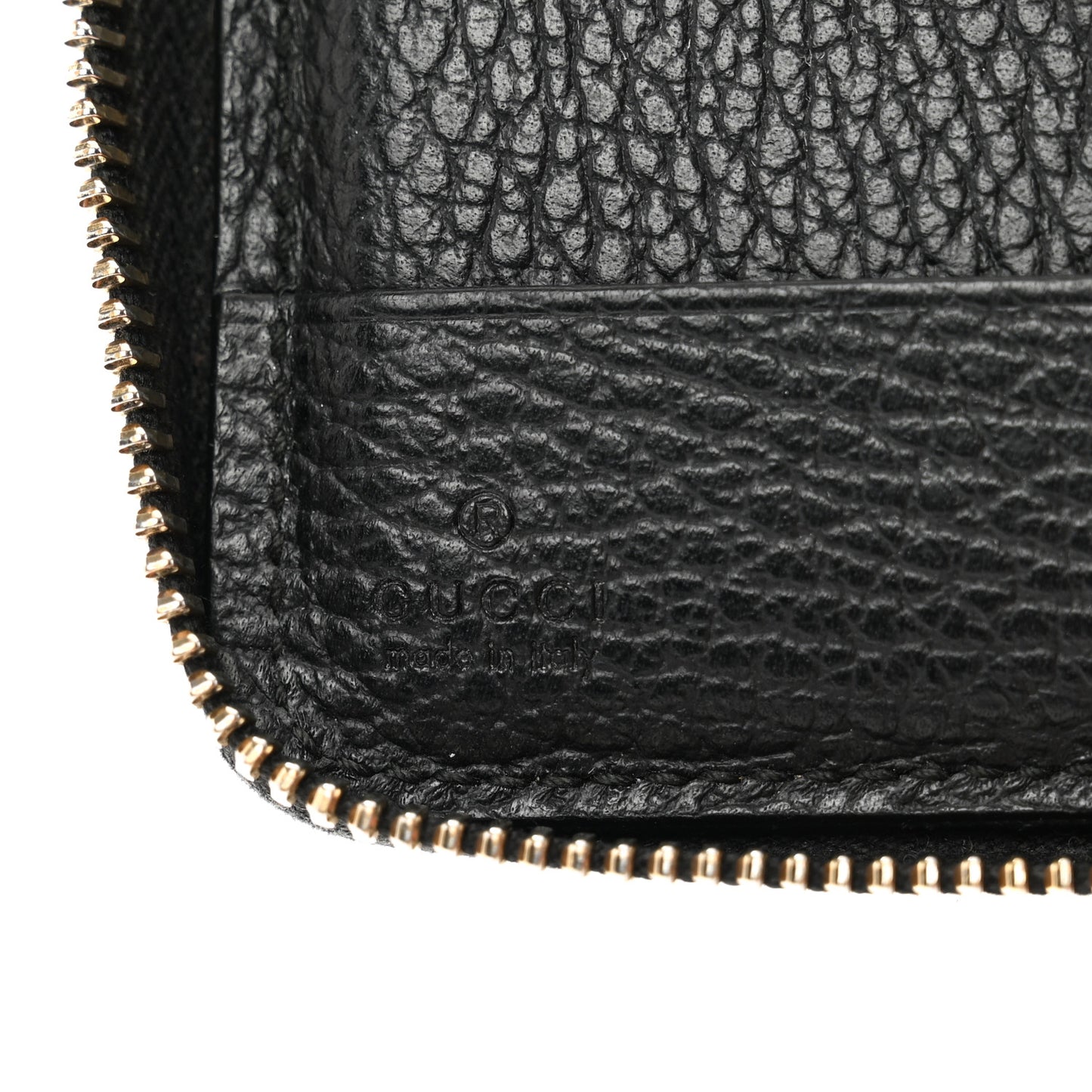 Dollar Calfskin Medium Swing Zip Around Wallet Black