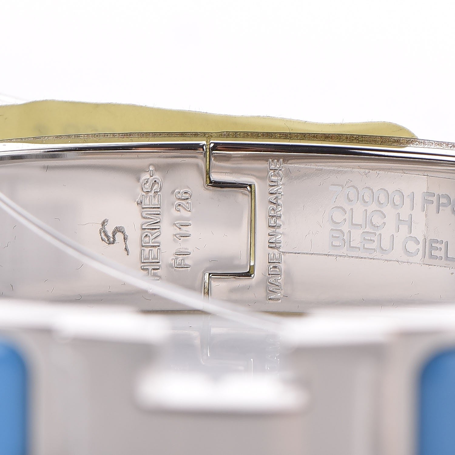 Hermes Enamel Narrow Clic Clac H Bracelet PM Bleu Cielo 4 of 4