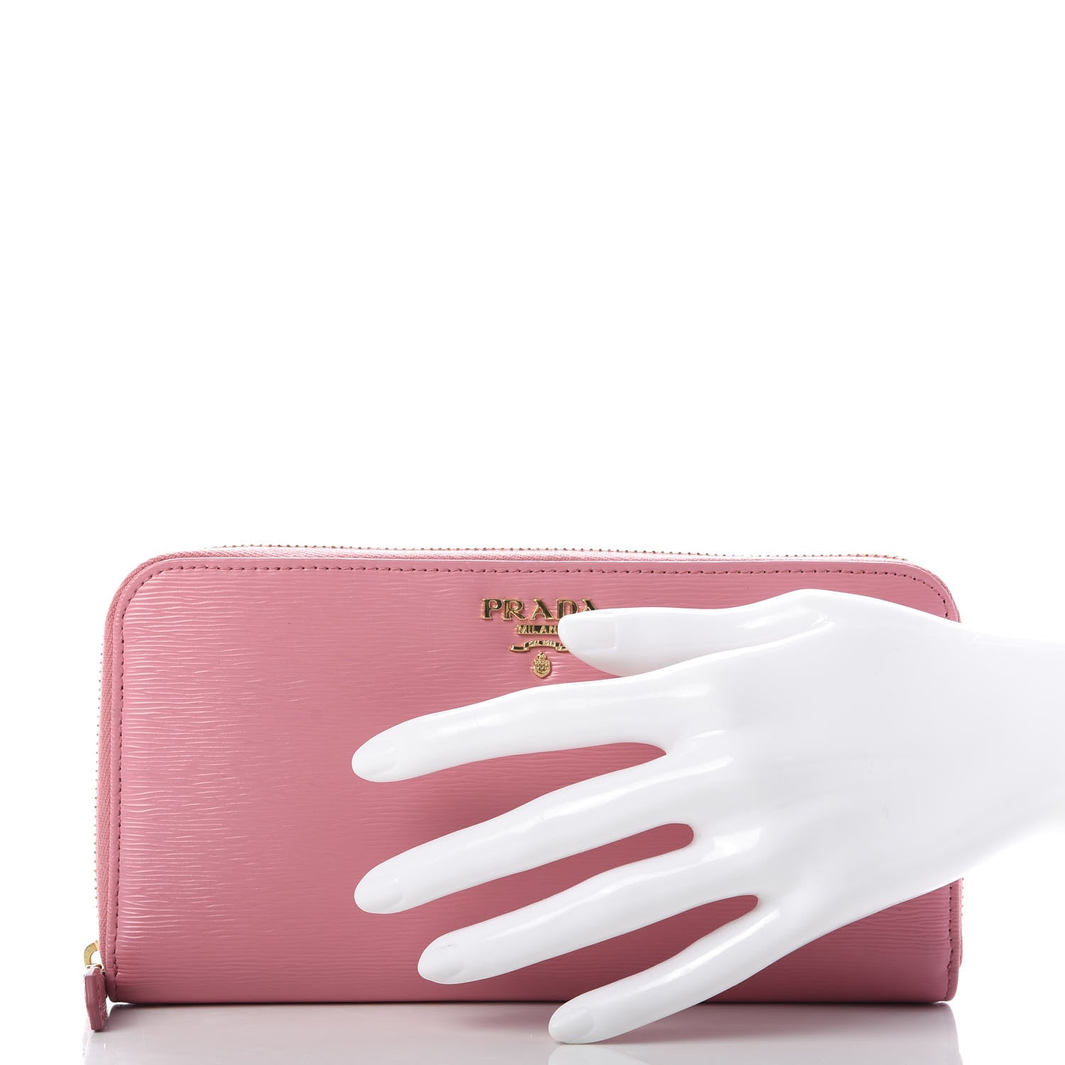 Prada Vitello Move Zip Around Wallet Geranio 2 of 8