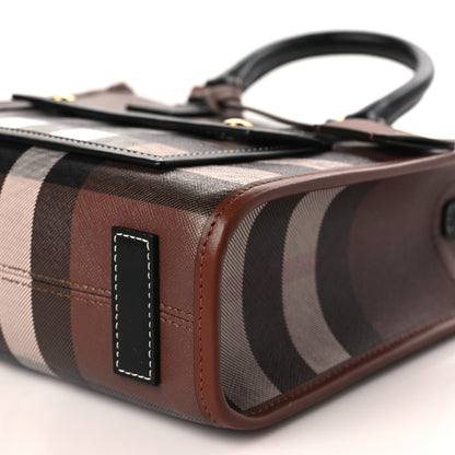 Burberry E-Canvas Check Calfskin Mini Freya Tote Dark Birch Brown 8 of 8
