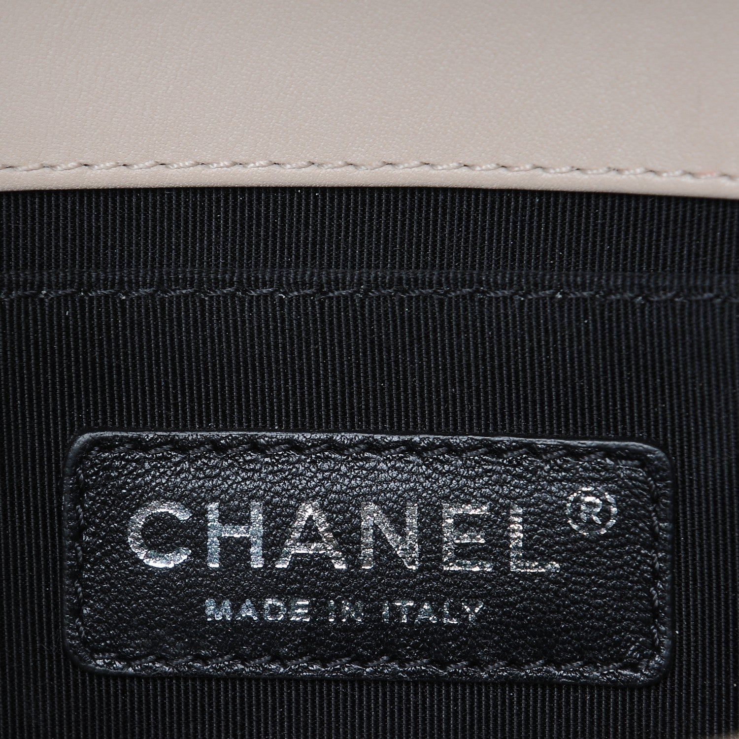 Chanel Calfskin Chevron Chain Medium Boy Flap Beige 6 of 8