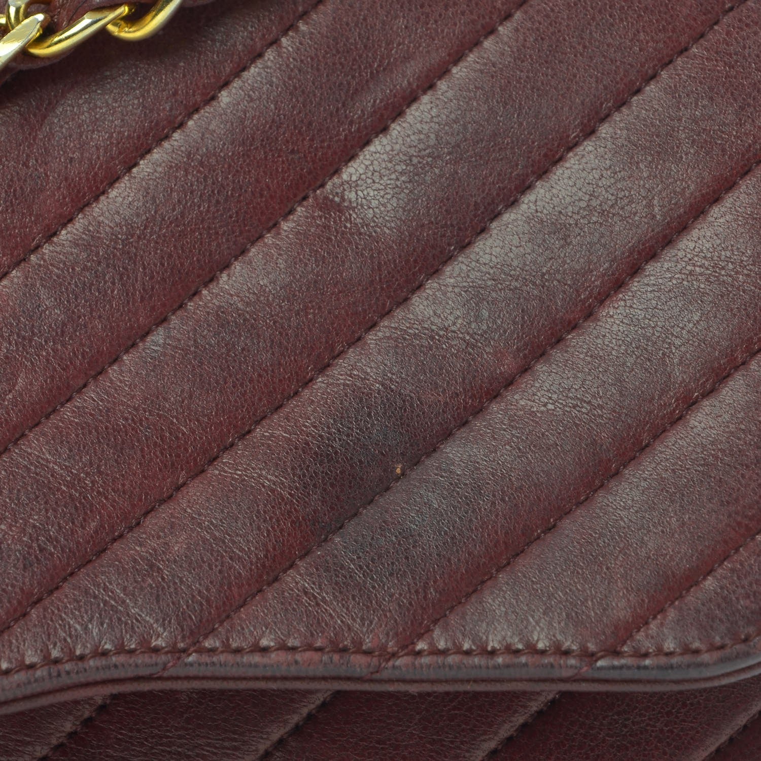 Chanel Lambskin Diagonal Quilted Small Single Flap Dark Red 10 of 11