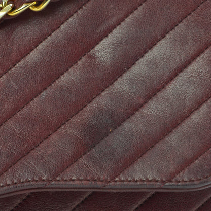 Chanel Lambskin Diagonal Quilted Small Single Flap Dark Red 10 of 11