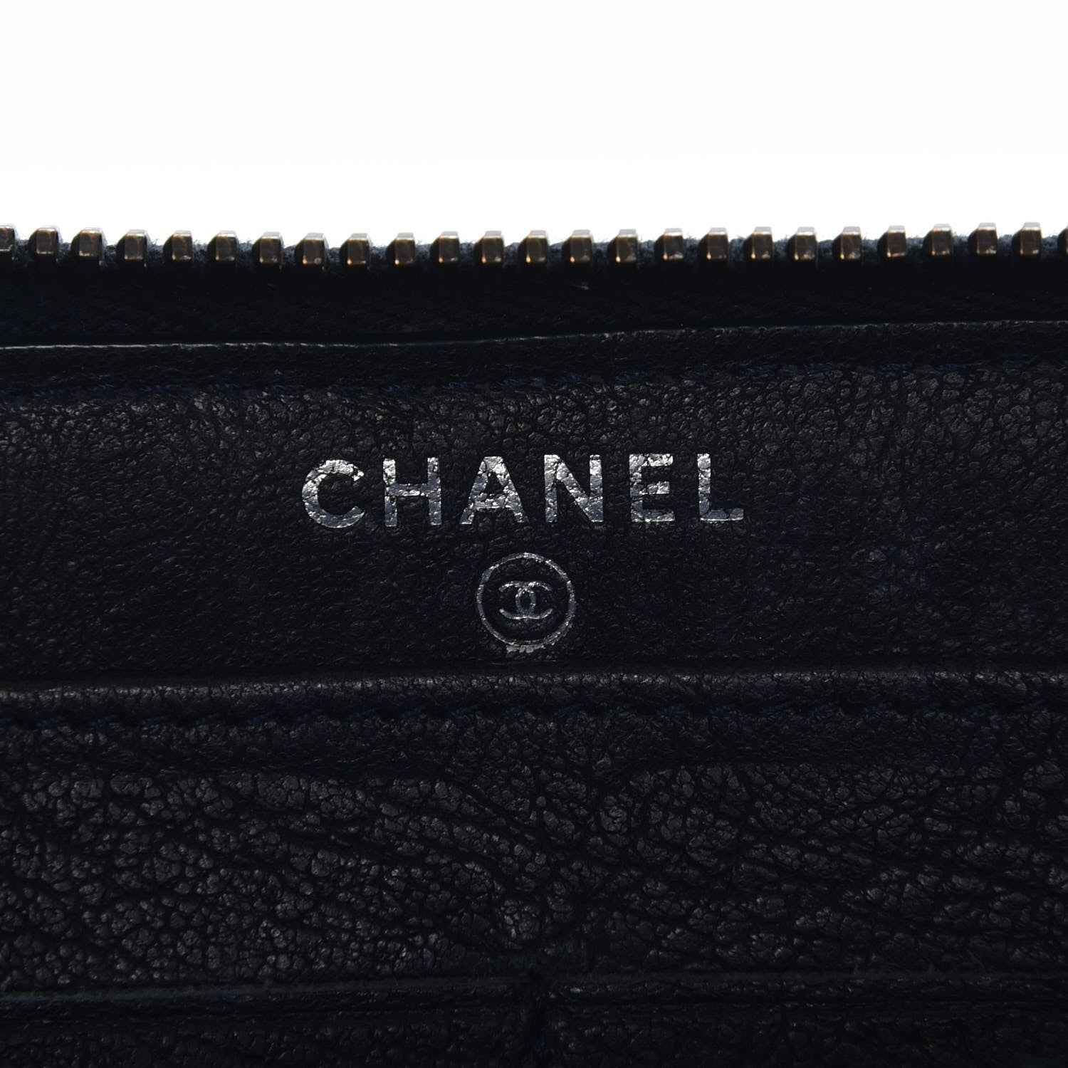 Chanel Crumpled Lambskin Studded Paris Dallas Zip Around Wallet Navy 6 of 8