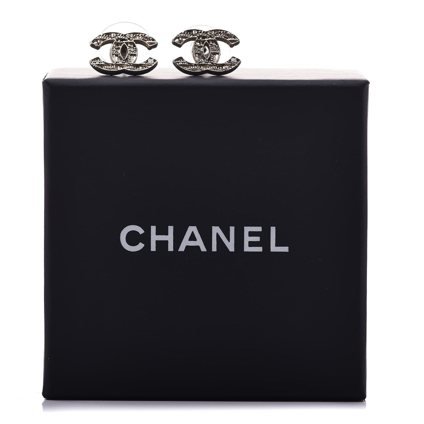 Tweed Effect CC Earrings Gold