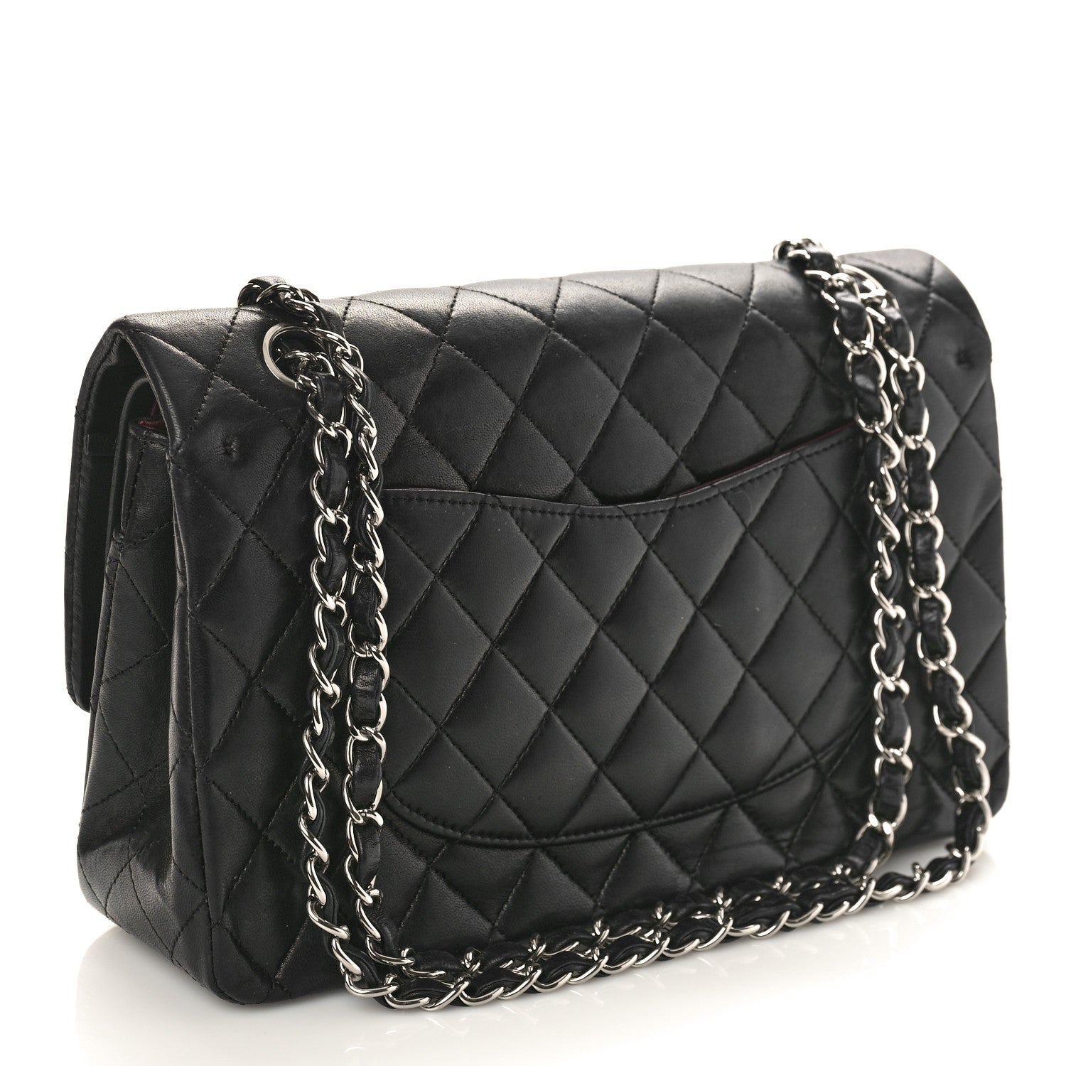 Chanel Lambskin Quilted Medium Double Flap Black 2 of 10
