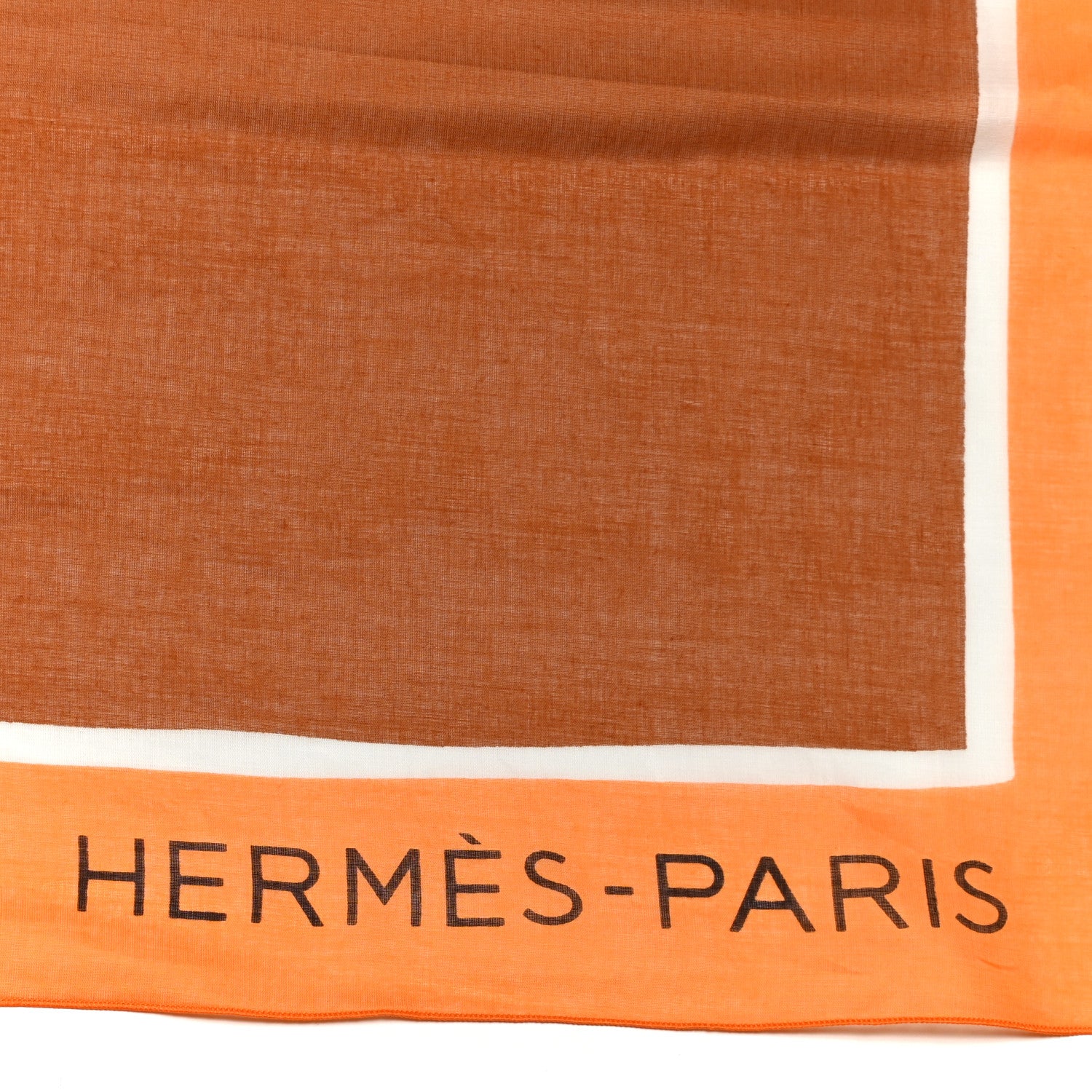 Hermes Cotton Escale A La Plage Beach Pareo Orange Ocre 2 of 3