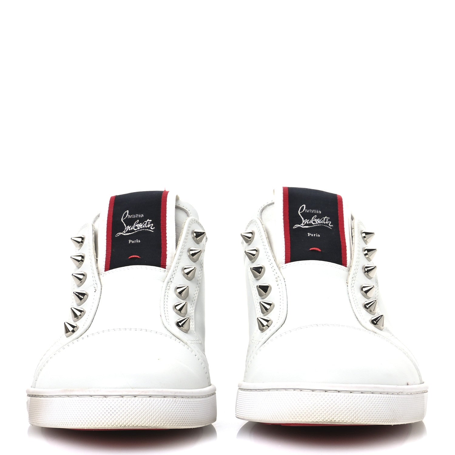 Christian Louboutin Calfskin Mens F.A.V Fique A Vontade Flat Sneakers 39.5 White 2 of 9