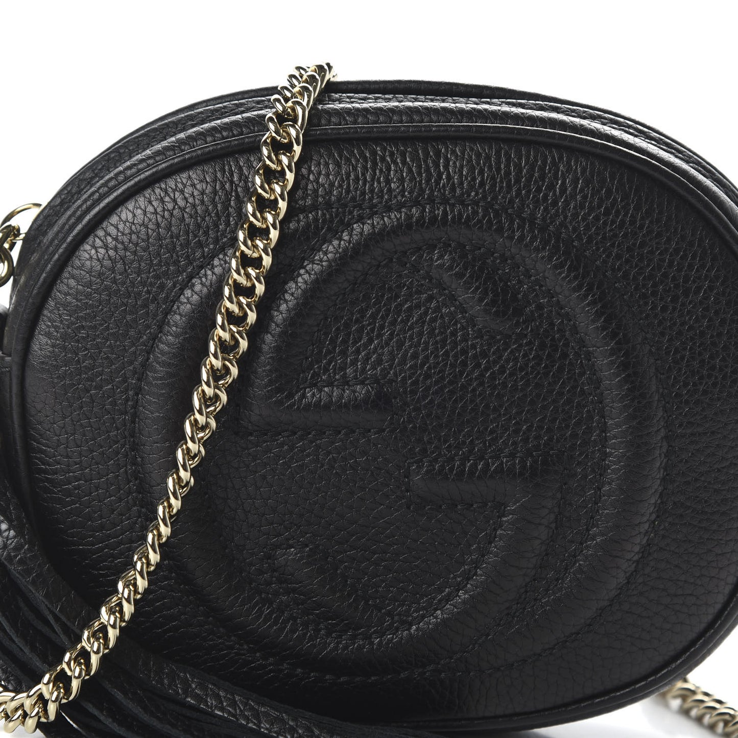 Pebbled Calfskin Mini Soho Chain Bag Black