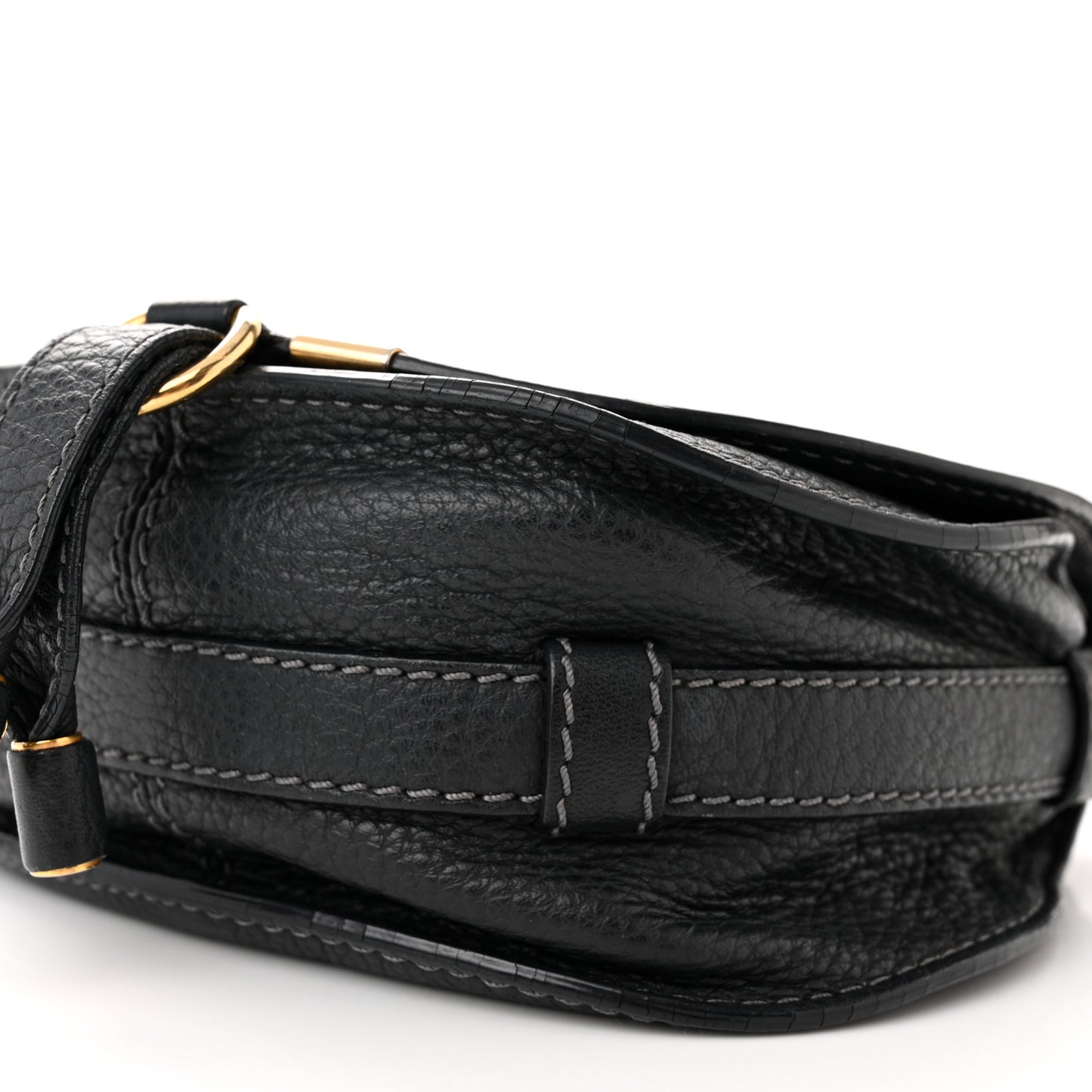 Calfskin Mini Marcie Round Crossbody Bag Black