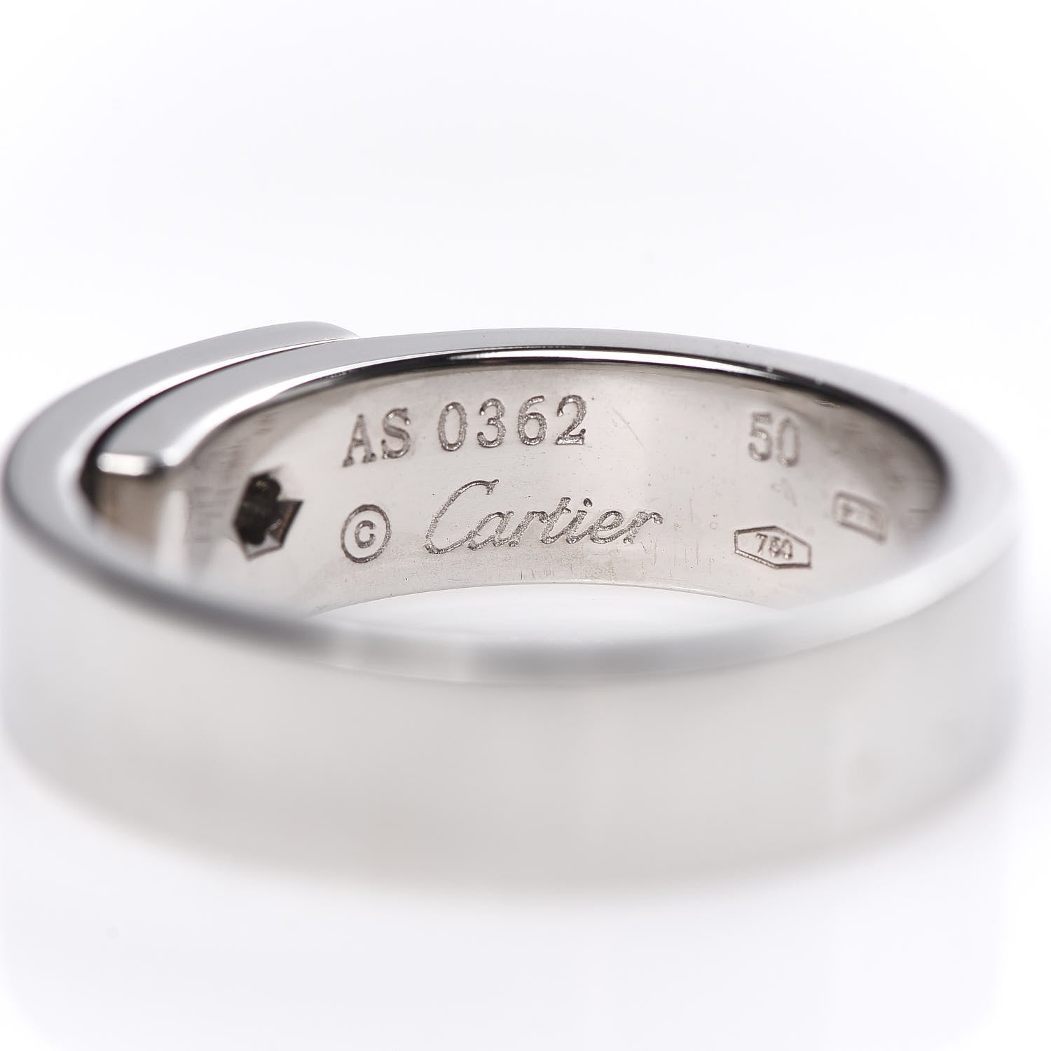 Cartier 18K White Gold Diamond Anniversary Band Ring 54 6.75 4 of 5
