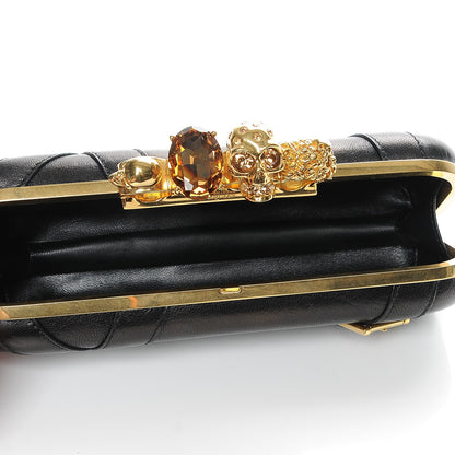 Alexander McQueen Nappa Buckle Skull Knuckle Box Clutch Black 5 of 7