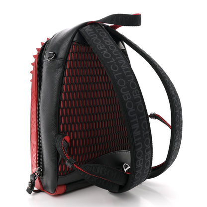 Christian Louboutin Calfskin Nylon Backparis Spiked Backpack Black 3 of 9
