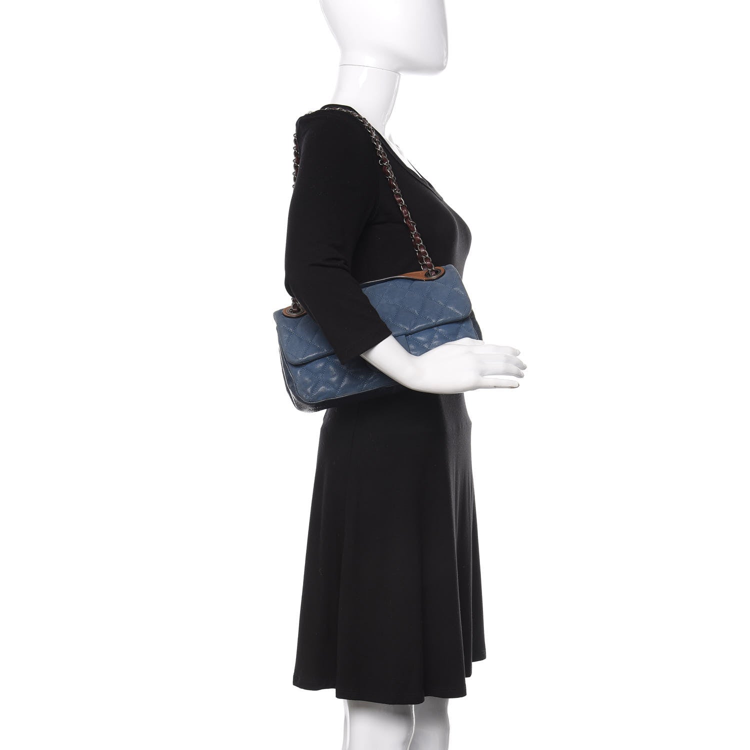 Chanel Iridescent Calfskin Medium In The Mix Flap Blue 3 of 10