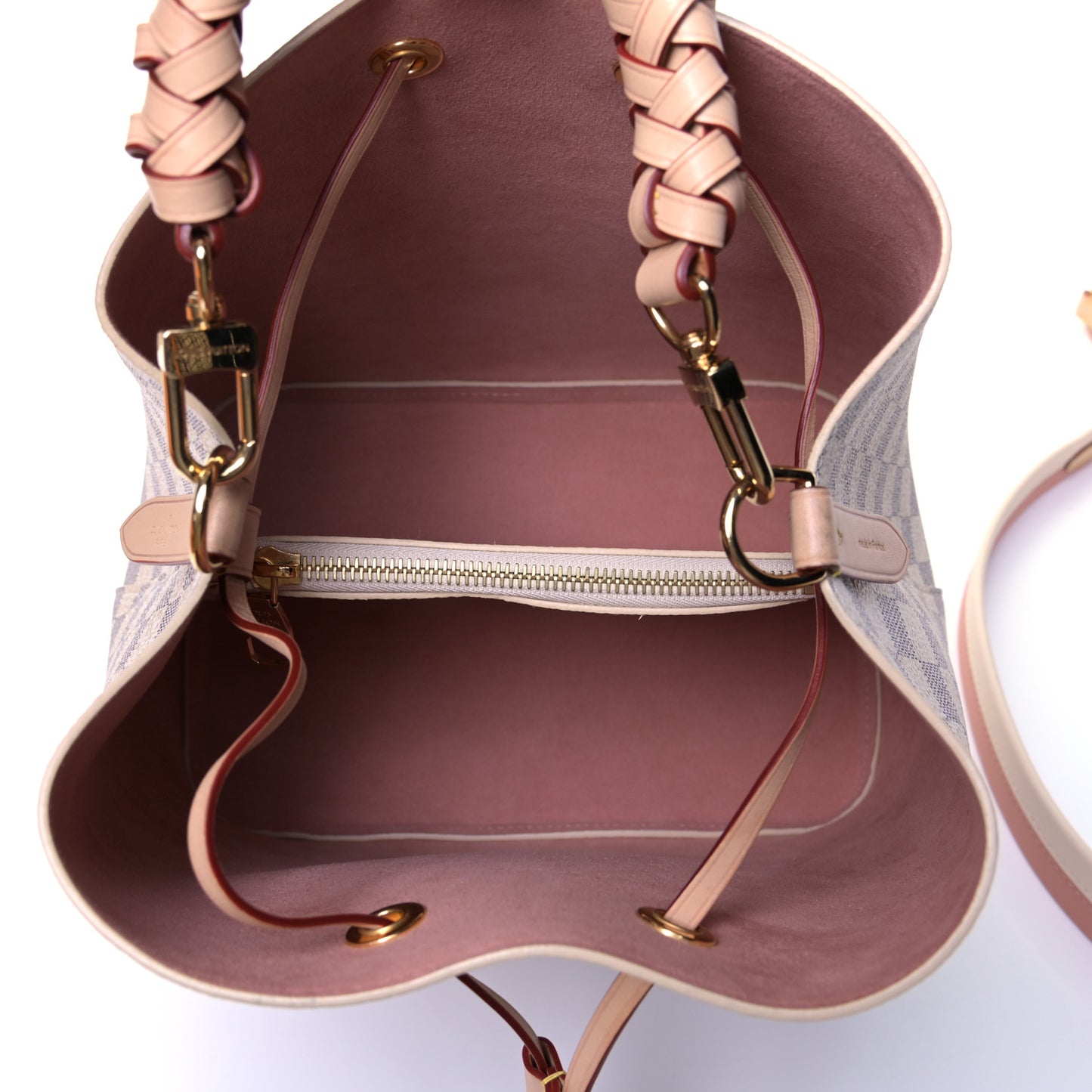 Damier Azur Braided Neonoe MM Peach Cream