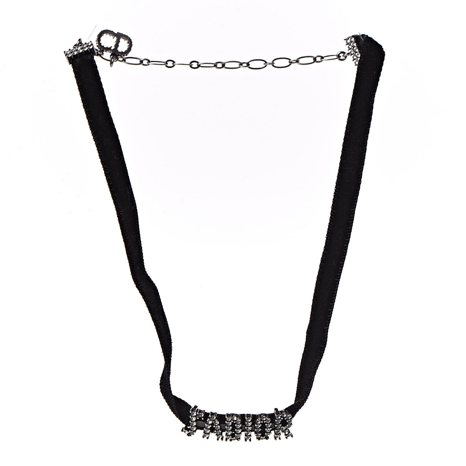 Christian Dior Velvet Crystal J’Adior Choker Necklace Black 3 of 5