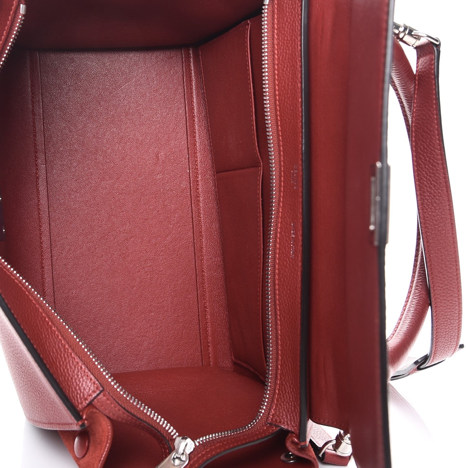 Celine Drummed Calfskin Suede Small Trapeze Merlot 6 of 10