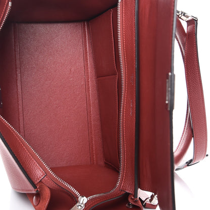 Celine Drummed Calfskin Suede Small Trapeze Merlot 6 of 10