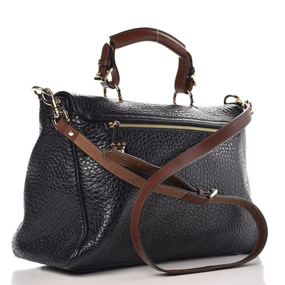 Mulberry Shiny Grain Polly Push Lock Satchel Midnight 4 of 10