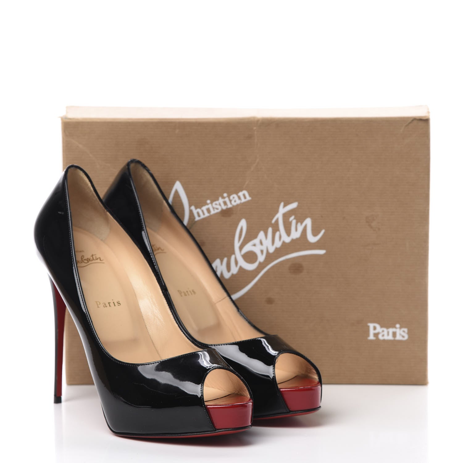 Christian Louboutin Patent New Very Prive 120 Pumps 40.5 Black Red 10 of 10
