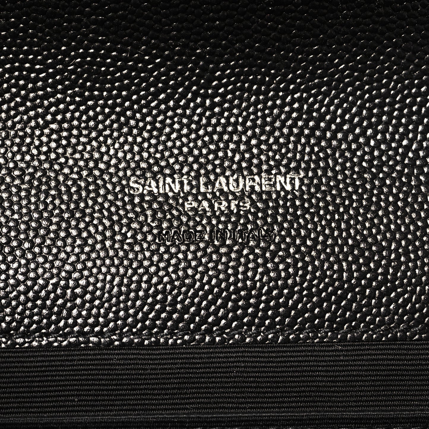 Grain De Poudre Matelasse Chevron Monogram Envelope Clutch Black