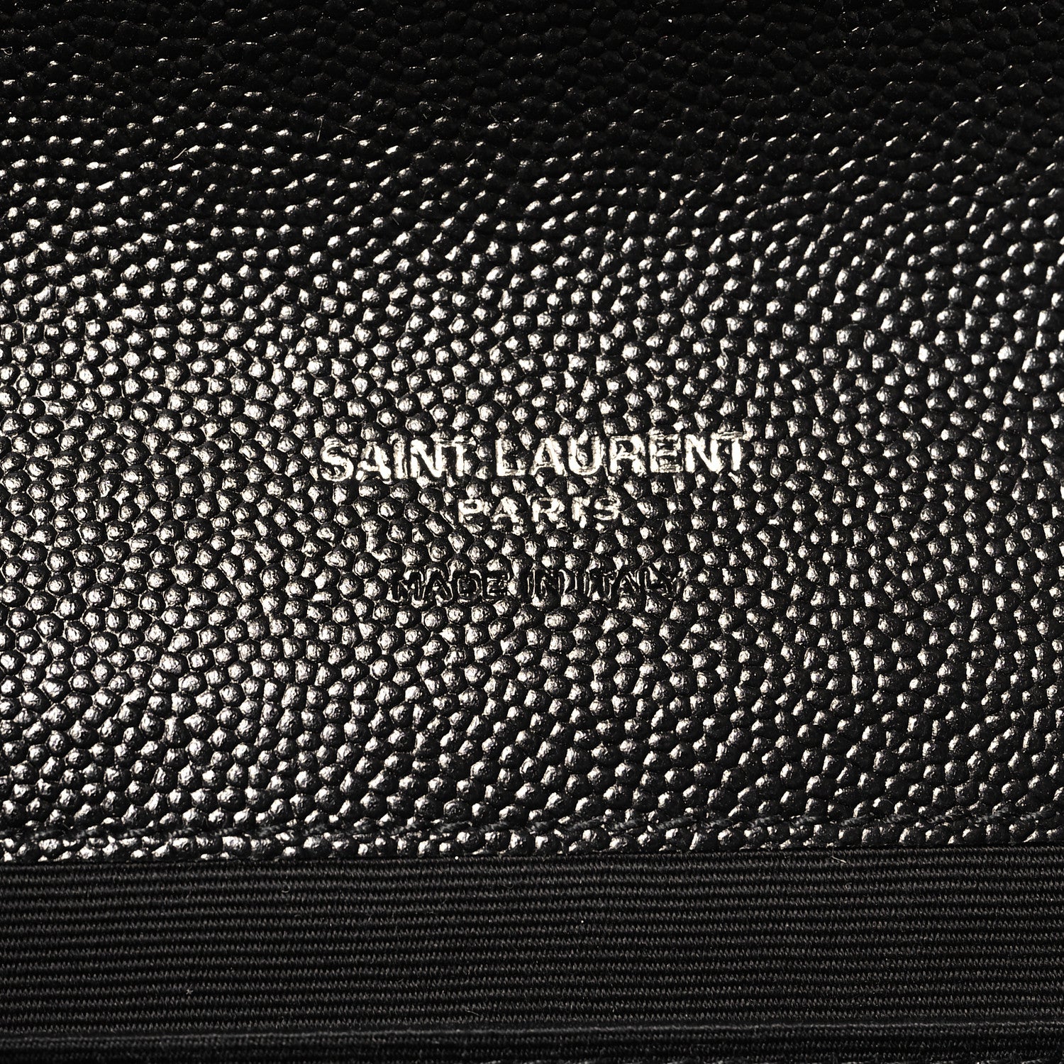 Saint Laurent Grain De Poudre Matelasse Chevron Monogram Envelope Clutch Black 6 of 7