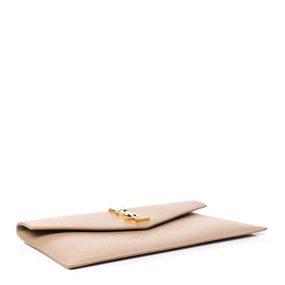 Saint Laurent Grain De Poudre Uptown Pouch Dark Beige 3 of 4