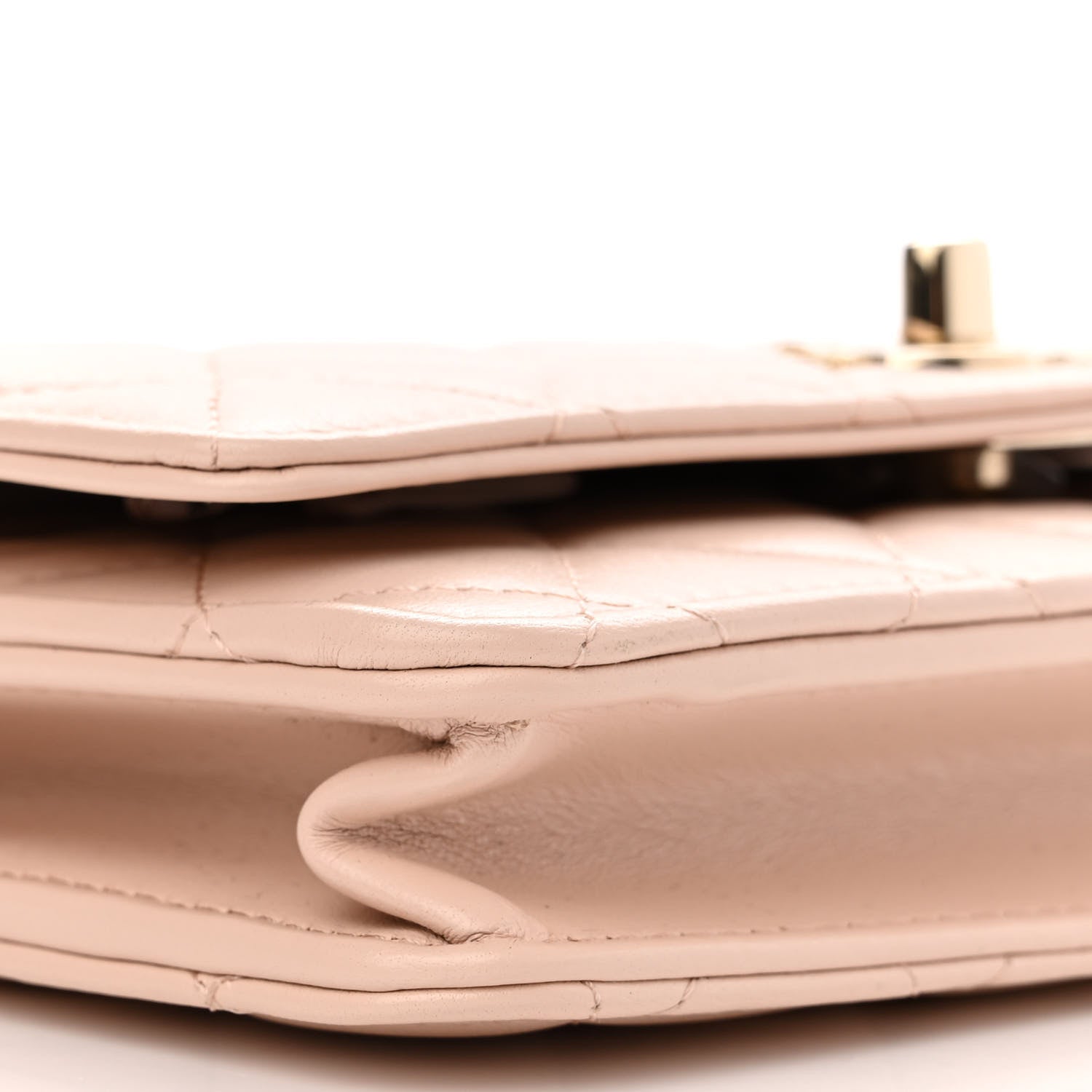 Chanel Lambskin Quilted Trendy CC Wallet On Chain WOC Light Beige 10 of 12