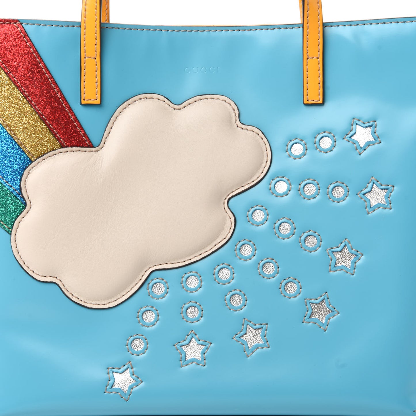 Calfskin Childrens Rainbow Tote Blue