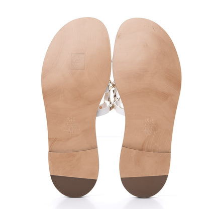 Valentino Garavani Nappa Rockstud Flat Slide Sandals 38.5 Bianco Ottico 5 of 7