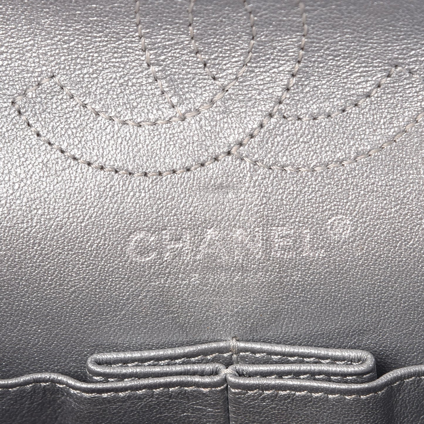 Metallic Aged Calfskin Quilted 2.55 Reissue 224 Flap Silver