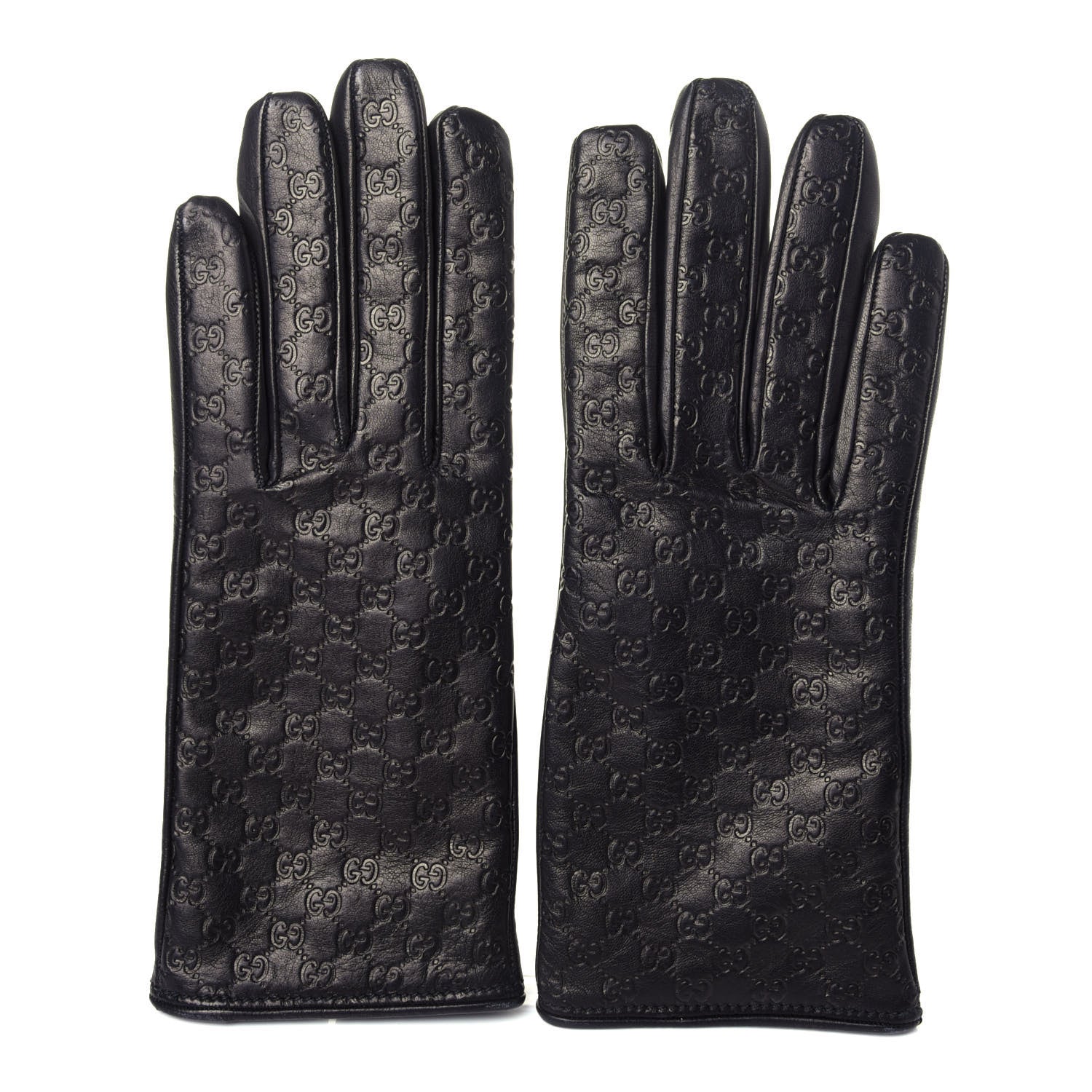 Gucci Microguccissima Gloves 7.5 Black 1 of 3