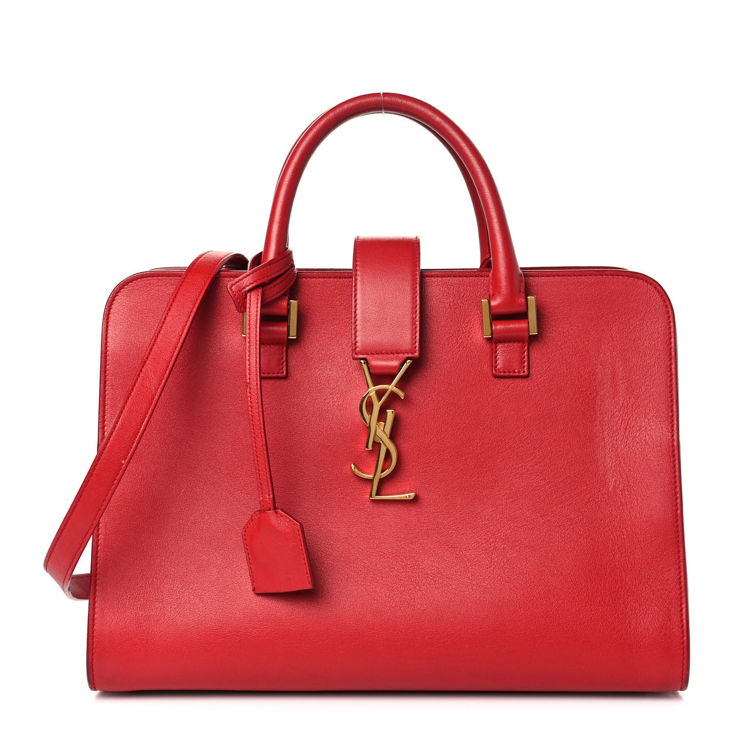 Calfskin Small Monogram Cabas Lipstick Red