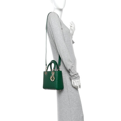 Christian Dior Ostrich Small Lady Dior Green 2 of 9