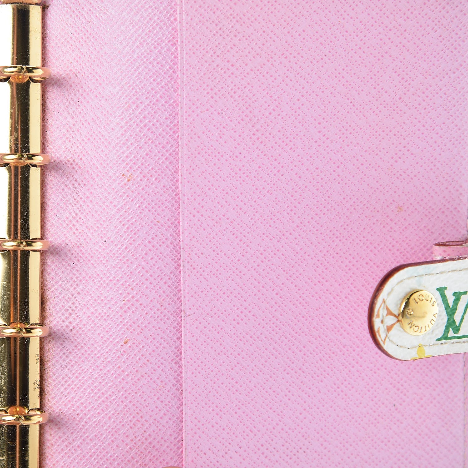 Louis Vuitton Monogram Multicolor Small Ring Agenda Cover White Litchi 7 of 9