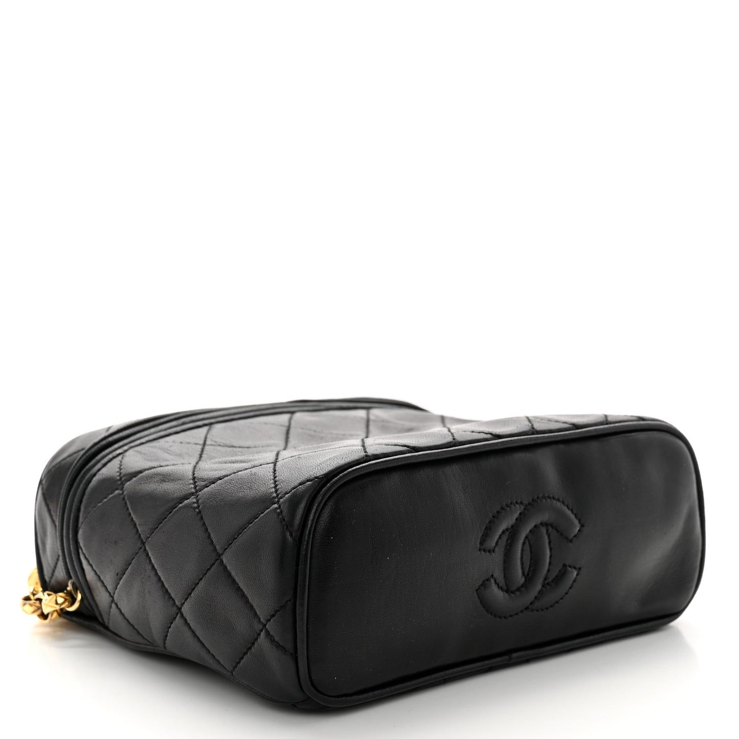 Lambskin Quilted Tassel Shoulder Bag Black
