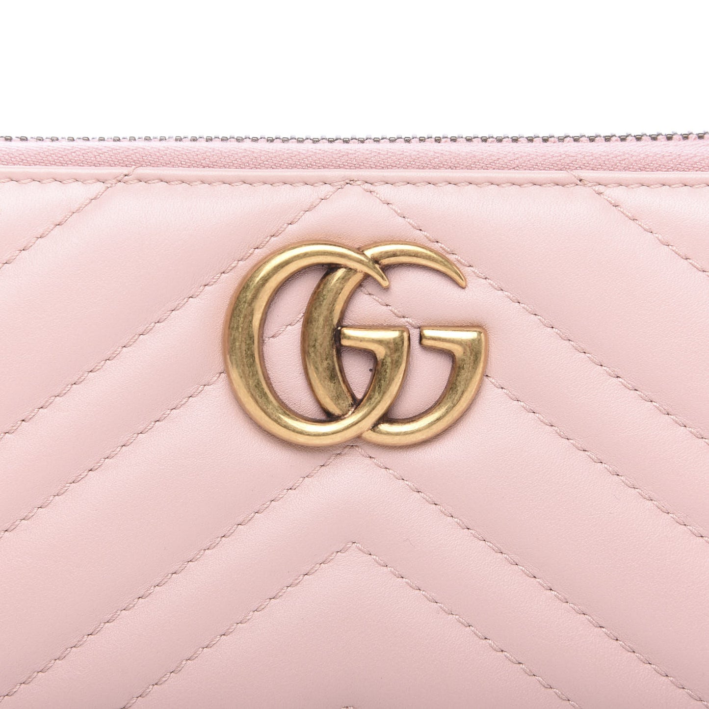 Calfskin Matelasse GG Marmont Zip Around Wallet Perfect Pink